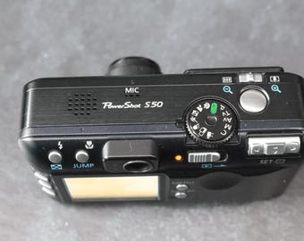 Canon Powershot S50 AI AF PC1048 Black Digital Camera 5.0MP 3x