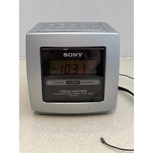 Sony Dream Machine ICF-C113V Alarm Clock Radio TV Weather 4 Band Tested Vintage