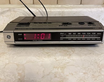 GE General Electric AM/FM Clock Radio Alarm 7-4634B Brown - Etsy