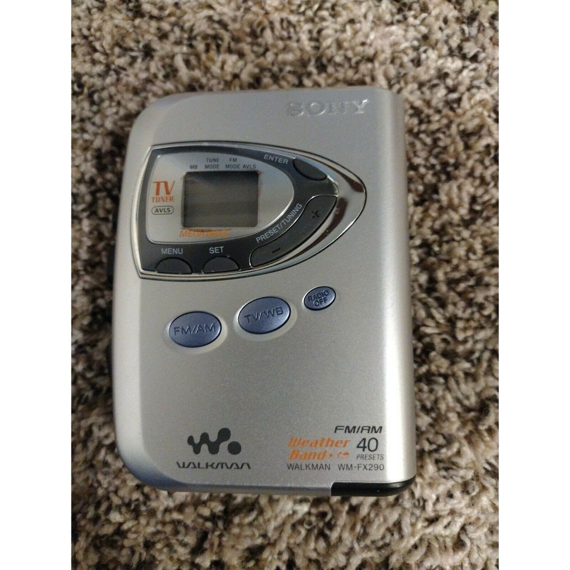 Sony Walkman Wm-Fx290 Digital Tuning TV/Weather FM/AM Stereo Cassette - Silver, foto 1 di 2