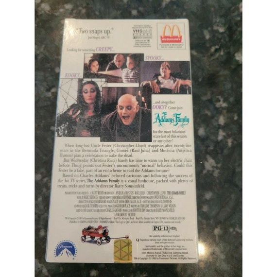 The Addams Family Weird is Relative VHS 1992 Mcdonald's Exclusive