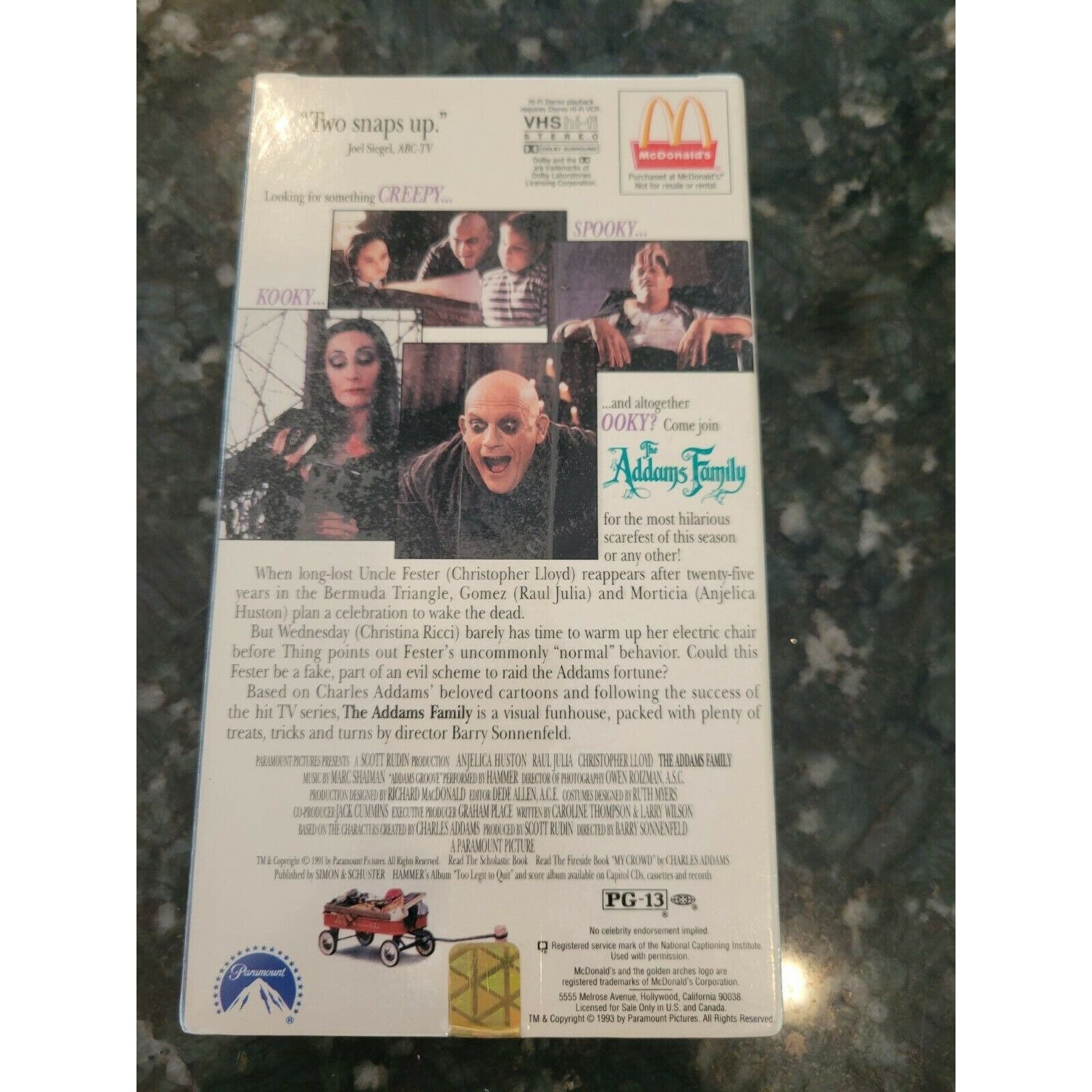 The Addams Family Weird is Relative VHS 1992 Mcdonald's Exclusive