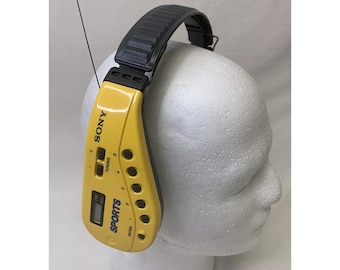 Sony Sports Walkman SRF-M50 FM Stereo Headset Headphone Receiver Yellow
