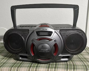Sony Cfd-G55 Cassette CD Player AM/FM Radio Boombox PowerDriveWoofer Tested