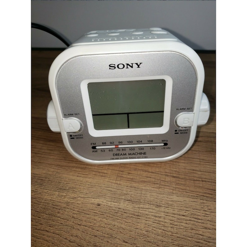 Sony Dream Machine Alarm Clock AM FM Radio ICFC180 Retro White Etsy