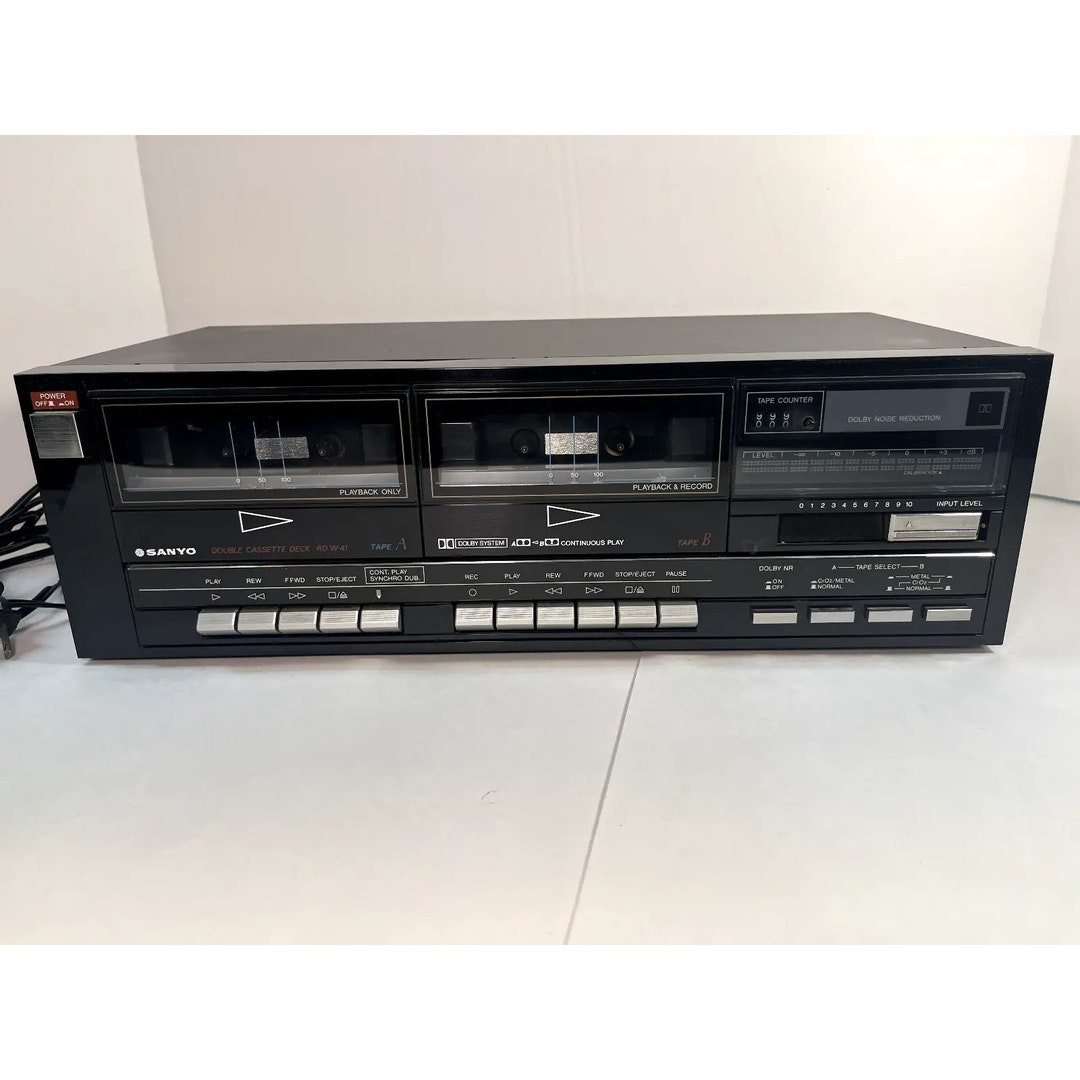 Sanyo RD-W41 Dual Cassette Deck Tape Recorder Hifi Stereo Vintage