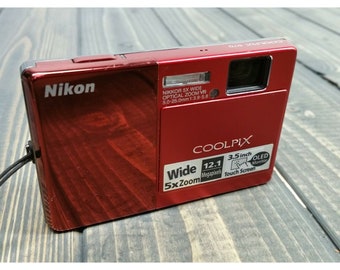 Nikon Coolpix S70 12.1MP Compact Digital Camera (Red) With