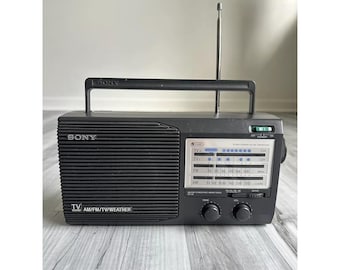 Sony ICF-34 TV Sound Am/Fm/Weather Portable Radio Electric or Battery Tested