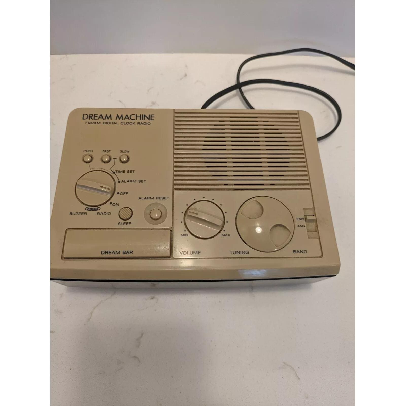 Sony ICF-C3W Dream Machine 1980's Digital Clock Radio FM/AM Beige