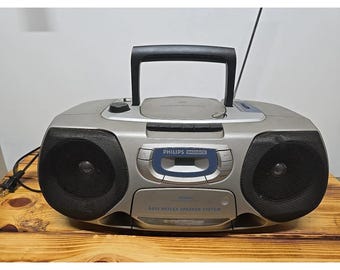 Philips Magnavox AZ1010 AM/FM Radio CD/Cassette Player Boom Box Tested & Working