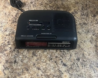 Radio despertador Sony Dream Machine AM/FM modelo ICF-C25, color negro vintage probado