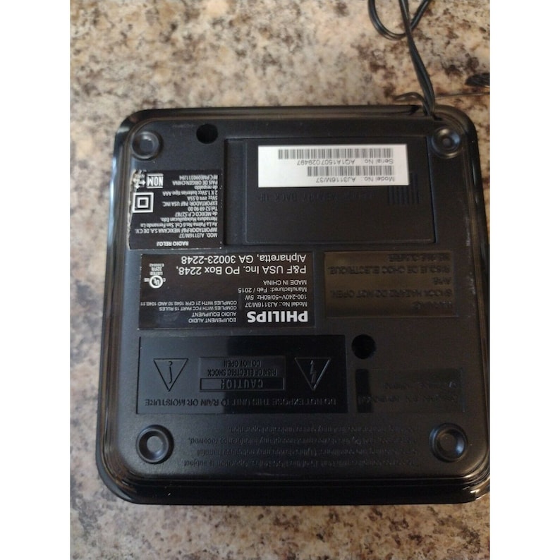 Black Philips Digital Tuning LED Dual/2 Alarm Clock & FM Radio Model