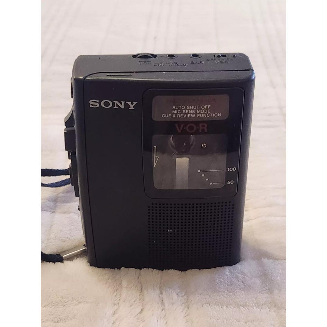 Sony TCM-S64V VOR Cassette Tape Recorder Handheld Voice Operated