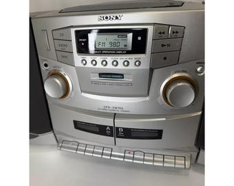 SONY - posiko Sony Cfd-zw755 Stereo System Boombox Cd/dual Cassette/ AM/FM