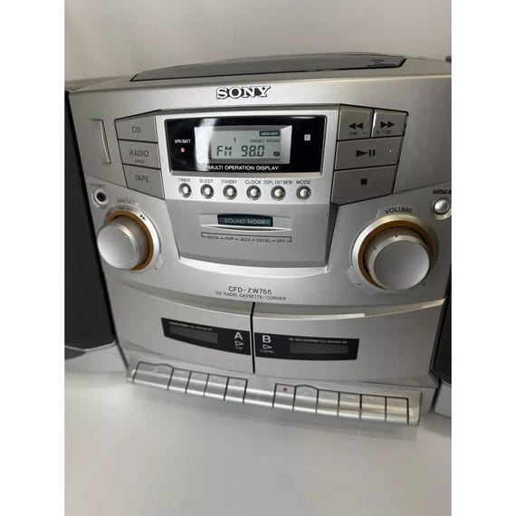 Sony Cfd-zw755 Stereo System Boombox Cd/dual Cassette/ AM/FM Radio