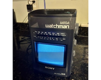 Sony Mega Watchman FD-510 Portable B&W TV Fm/AM Radio
