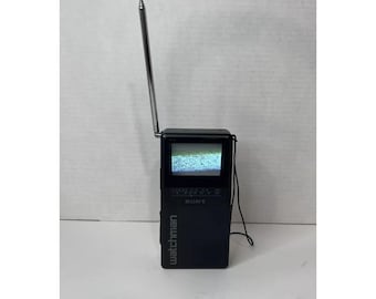Sony Watchman FD-230 Black & White Portable TV Vhf Uhf 1990 Tested