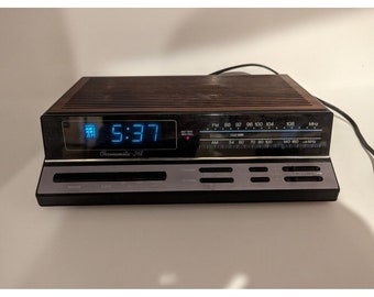 Vintage realista cronomático 268 despertador radio 12-1578 PROBADO Woodgrain