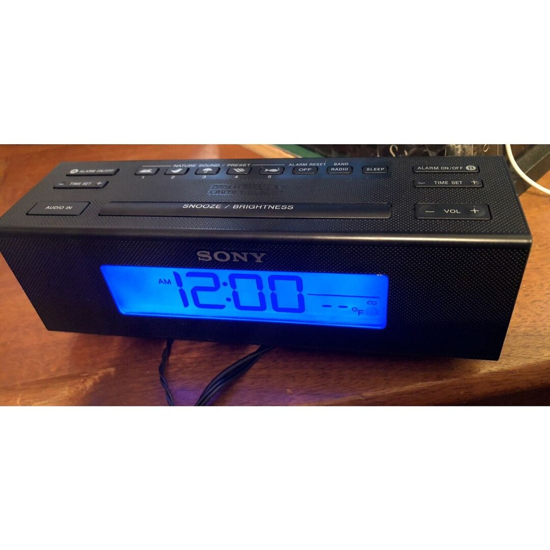 Sony Dream Machine ICFC707 AM/FM Clock Radio W/ Temp & Nature Sounds