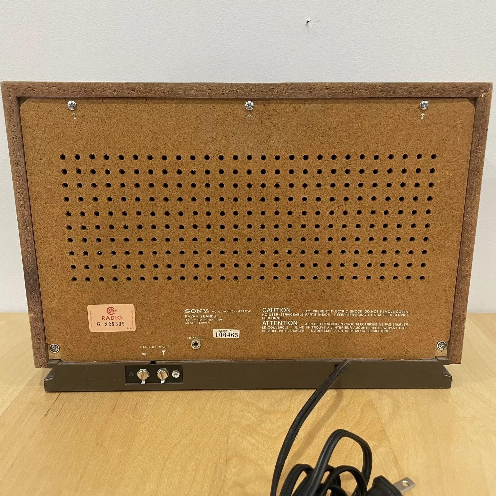 Vintage Sony ICF-9740W AM/FM Table Radio Simulated Wood Tested - Etsy