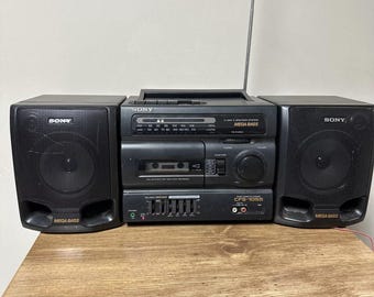 Sony CFS-1055 AM/FM Cassette Player Boombox 5-band Equalizer Mega