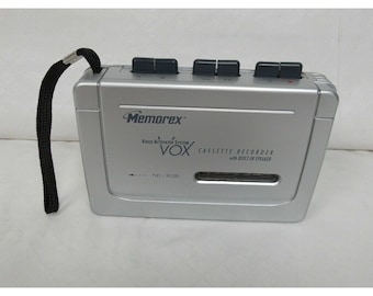 Memorex MB1055 Cassette Recorder VOX Voice Activated System Silver Speaker