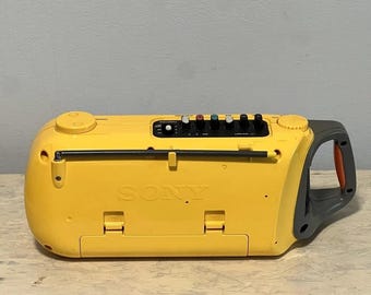 Vintage Sony Sports CFM-104 Yellow Boombox AM/FM Radio Cassette - Etsy