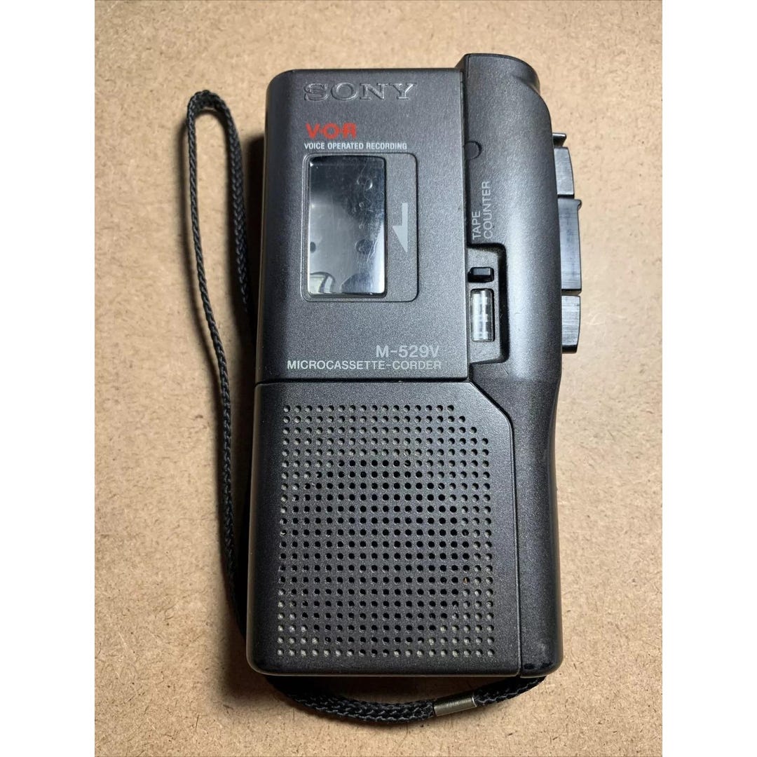Sony M-529V Microcassette-corder Black Handheld VOR Voice Cassette