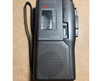 Sony M-529V Microcassette-Corder Black Handheld VOR Voice Cassette Tape Recorder