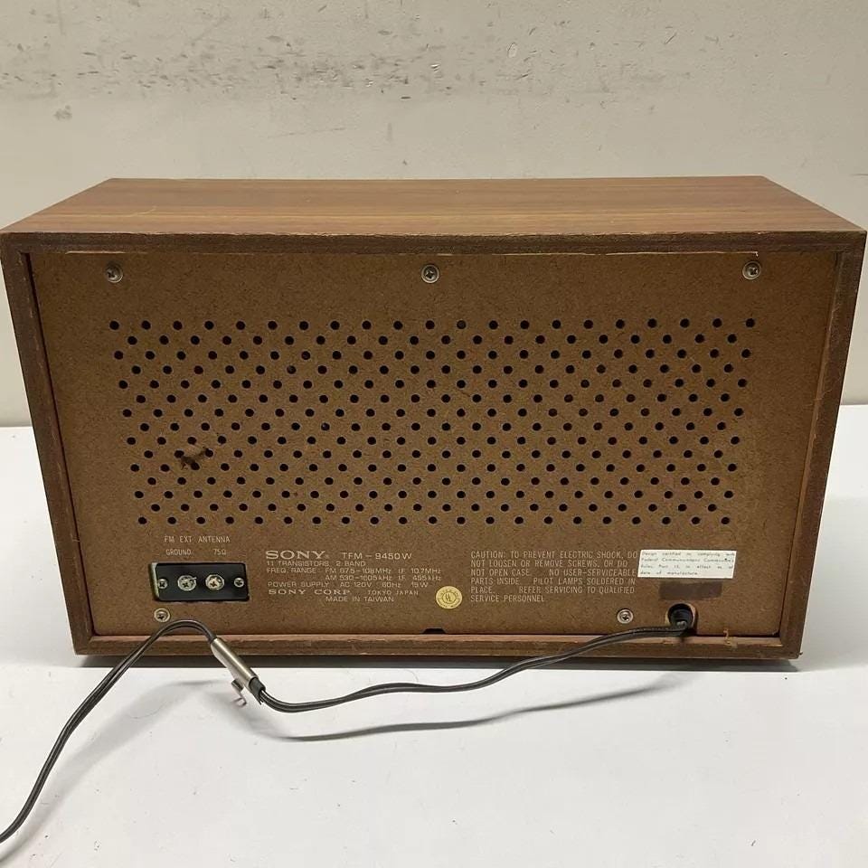 Vintage Sony AM FM Radio, TFM-9450W Tested and Works - Etsy