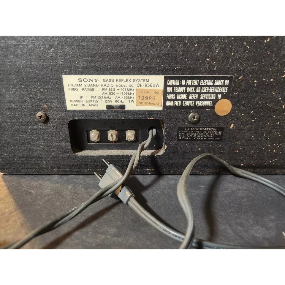 Sony Vintage Bass Reflex System Model ICF-9580W - AM FM | eBay