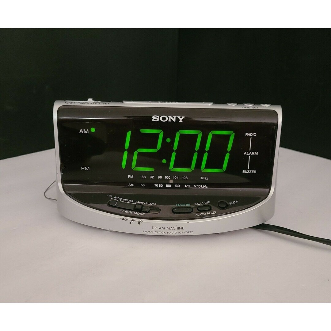 SONY Dream Machine Large Display Clock Am/fm Radio Dual Alarm ICFC492