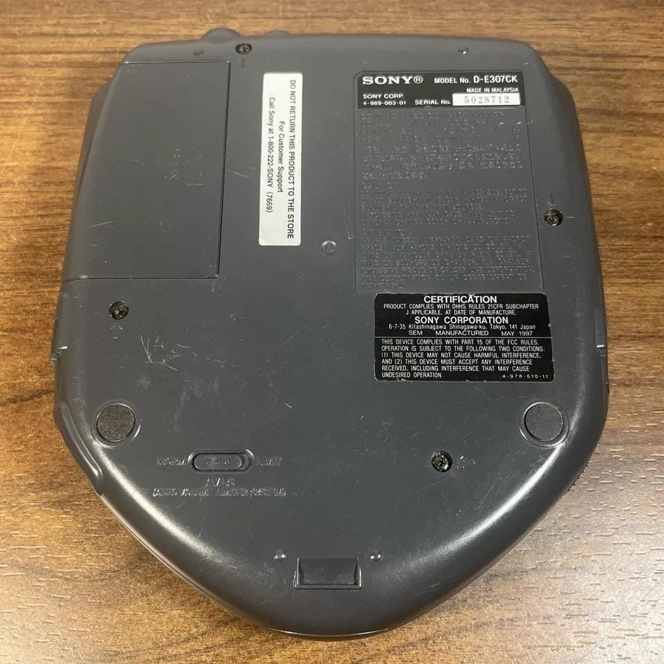 Sony CD Player Discman ESP Mega Bass Car Ready Model D