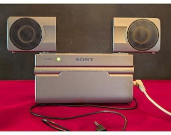 Altavoces portátiles Sony SRS T-77 antiguos para altavoz auxiliar Walkman Discman