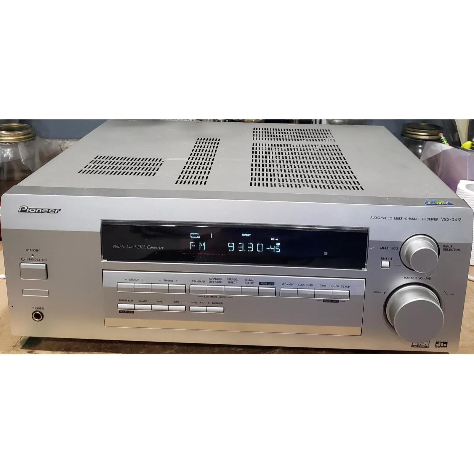 Pioneer VSX-D412 Dolby Digital Pro Logic II 5.1 Surround Sound A/V