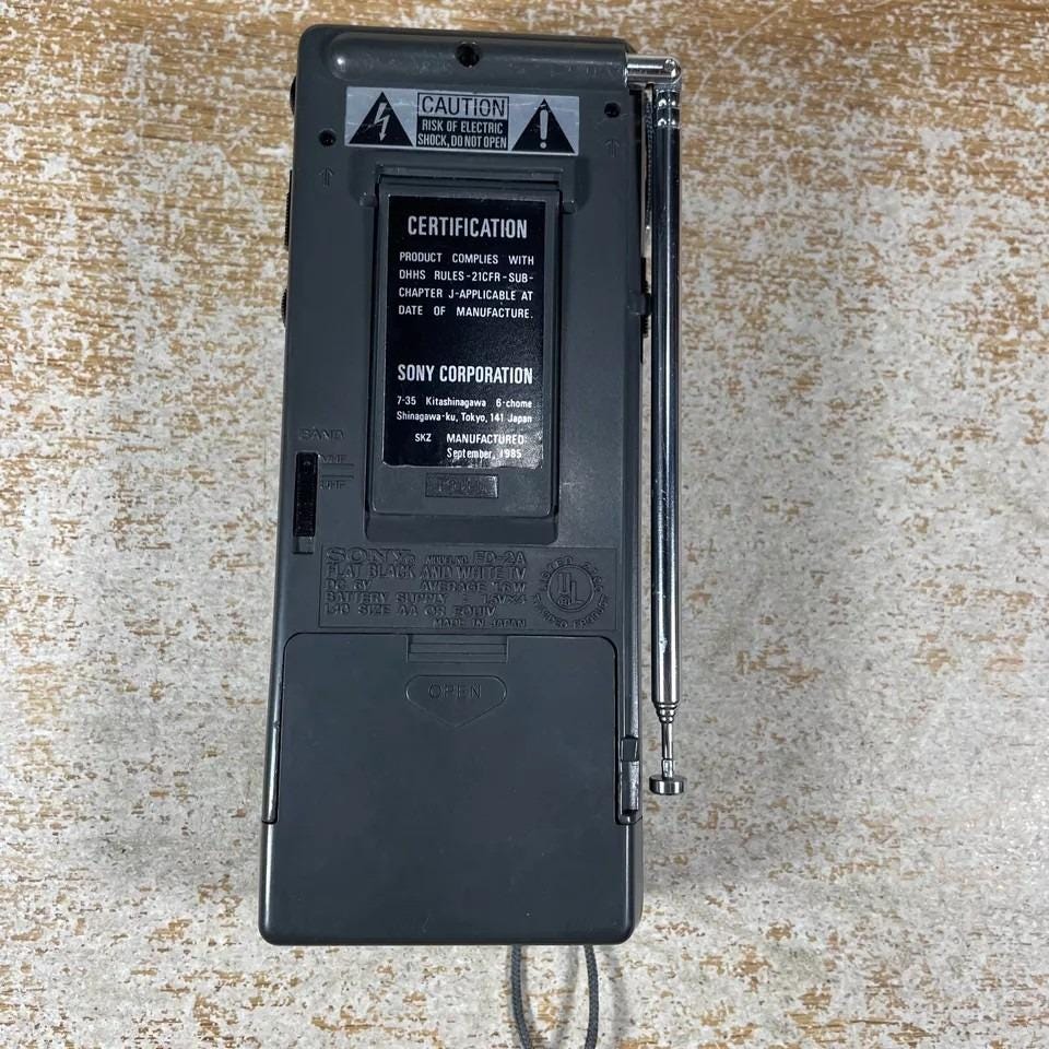 【動作品】My First Sony FD-6000 ポータブルTV Sony Watchman FD-2A Handheld Portable TV Vhf Uhf - Etsy