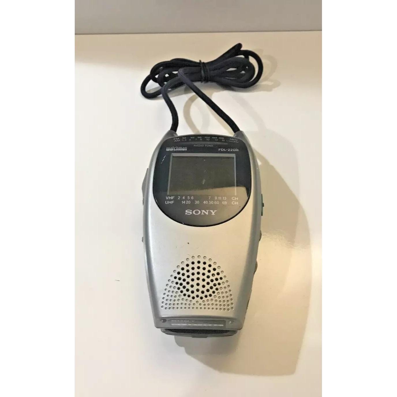 Vintage Sony Watchman FDL-220R Sports Handheld Portable TV FM