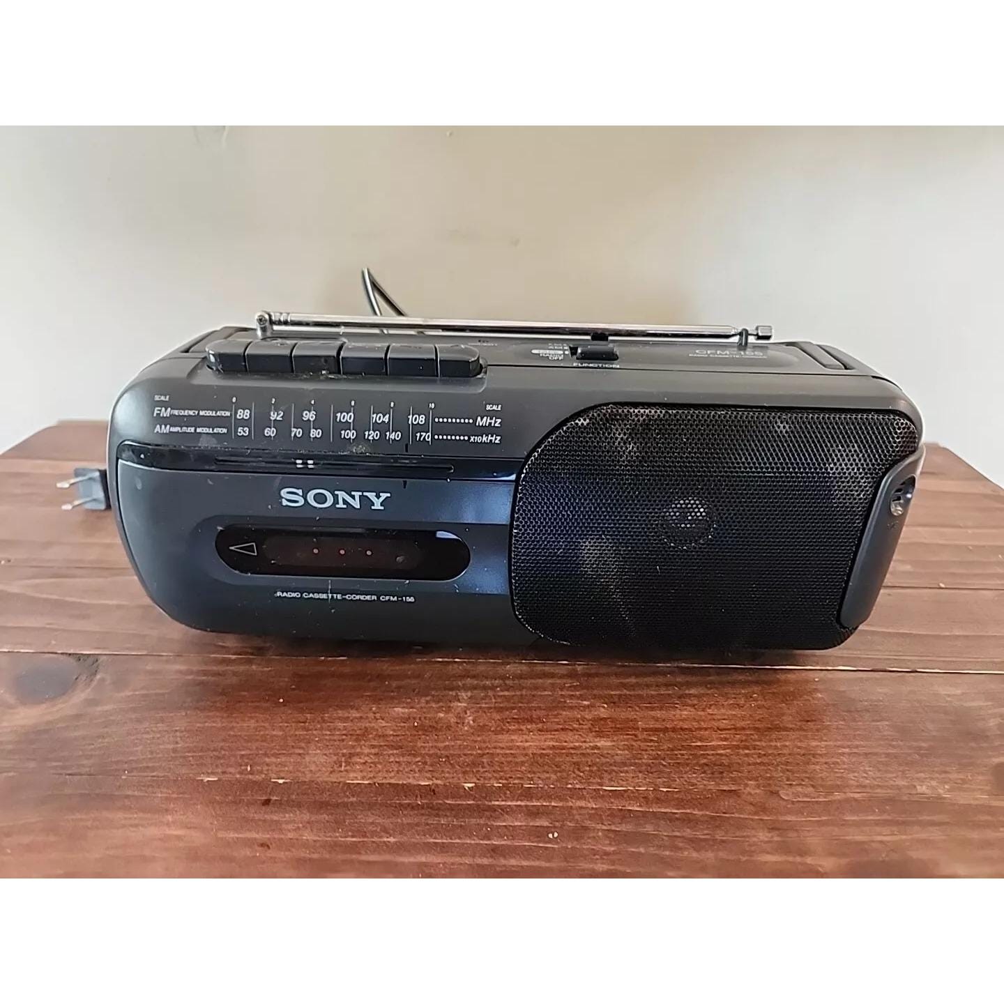 Sony CFM-155 Mini Vintage Boombox Radio AM FM Cassette Player
