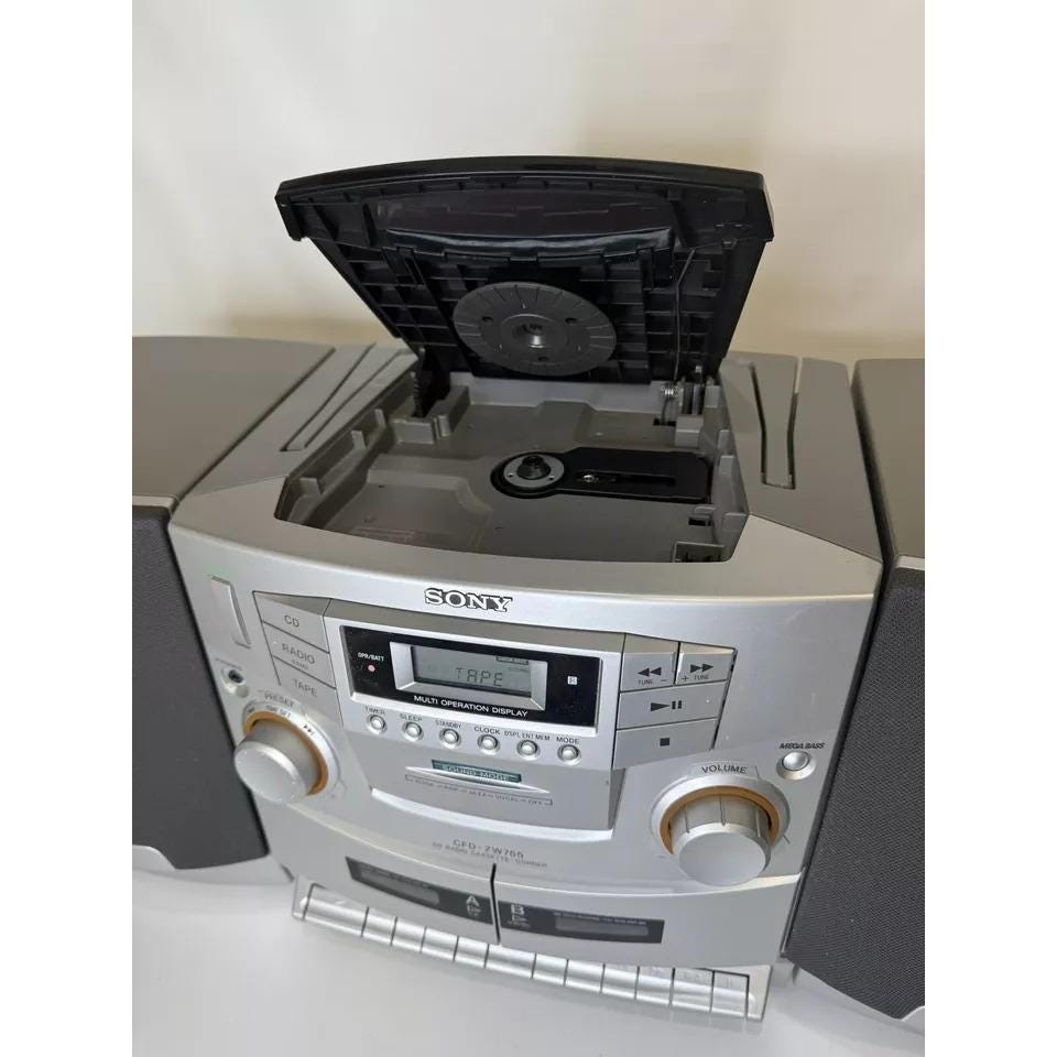 SONY - posiko Sony Cfd-zw755 Stereo System Boombox Cd/dual Cassette/ AM/FM