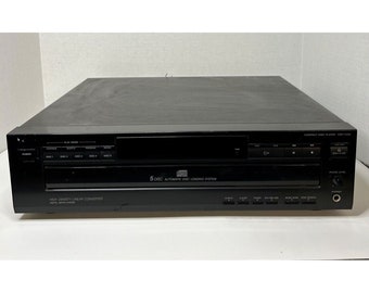 Vintage Sony CDP-C225 5 Disc muziek CD-speler Compact Disc Multi-Play werkt! GEEN afstandsbediening