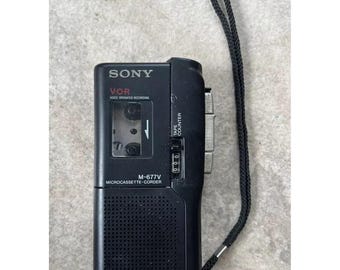 SONY M-677V Handheld Microcassette Voice Operated Recorder Tested Works.