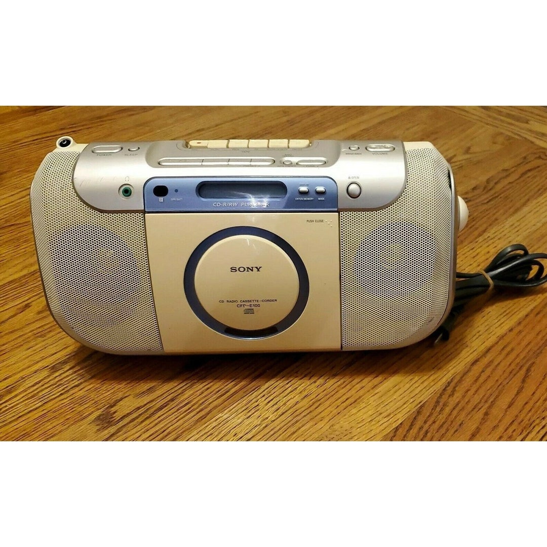 Sony CFDE100 CD Radio Cassettecorder Boombox Player Silver Etsy