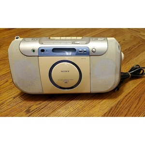 Sony CFD-E100 Rádio CD Cassete-Corder Boombox Player Prata