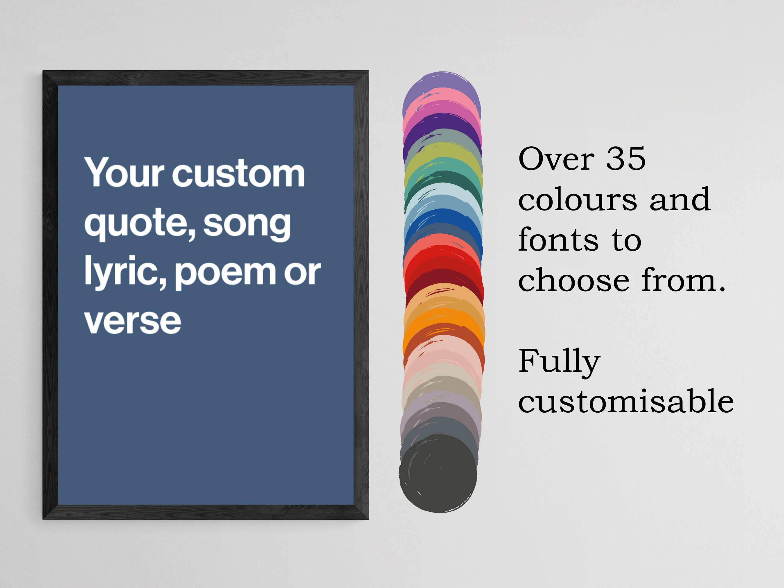 Any Custom Text Print Custom Poem Print Custom Quote Print Song Lyric