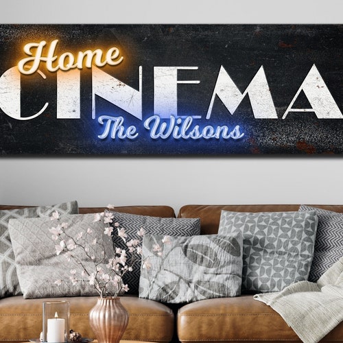Movie Room Sign Modern Farmhouse Wall Decor Custom Name Sign - Etsy
