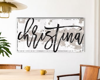 Gepersonaliseerde naam teken, familienaam teken, achternaam teken, rustieke huiskunst, vintage muur achtergrond, boerderij kunst aan de muur, moderne boerderij