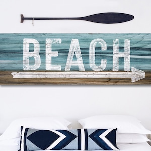 Beach Arrow Sign, Modern Farmhouse Wall Decor, Beach Wall Art , Beach House Wall Art, Rustic Vintage, Cabin Sign, Beach Home Decor