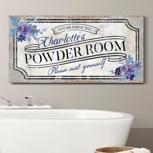 Personalized Powder Room Sign Customized Bathroom Wall Decor - Etsy