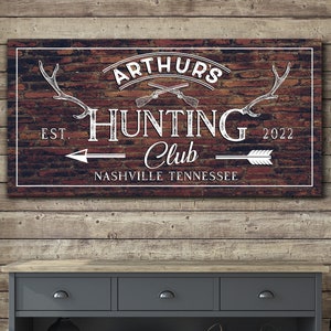 Personalized Hunting Club Sign Custom Antler Sign Hunter Gift - Etsy