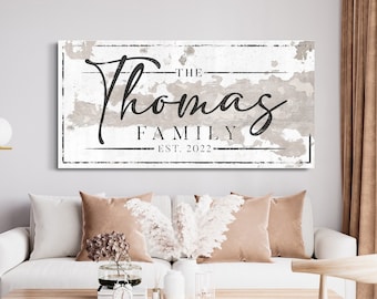 Customized Last Name Sign, Personalized Family Name Sign, Rustic Name Sign, Entryway Wall Decor, Farmhouse Wall Decor, Large Canvas Print